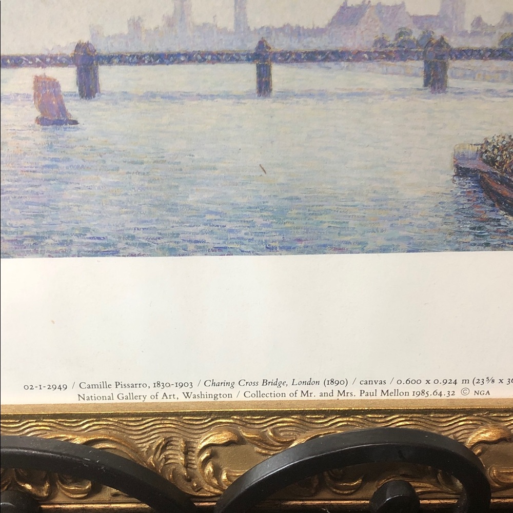 Gold Framed Art Print “Charing Cross Bridge London” by Camille Pissarro - Picture 3 of 9
